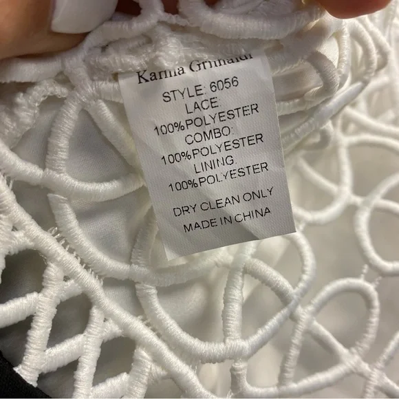 Karina Grimaldi | Lace Crochet Jumpsuit In White And Black Size M - Picture 2 of 7